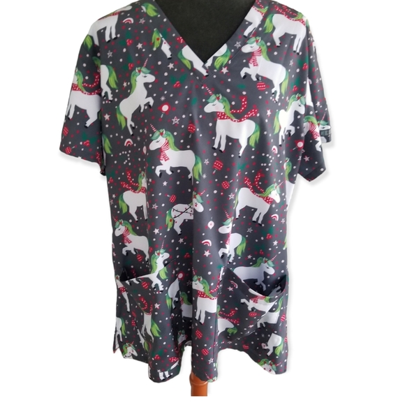 Unicorn plus size scrub top from Med Couture sz 2XL - Picture 2 of 8